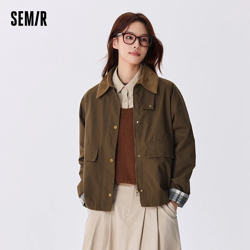 

Semir Jacket Women Raglan Sleeve Stylish Loose 2025 New Autumn Patchwork Retro Chic Coat