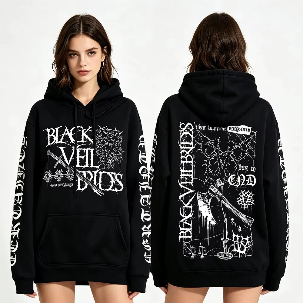 Black Veil Brides Rock Band Poster Graphic Print Hoodie Men Women Streetwear Fashion Sweatshirts Wommen Men Oversized Pullover