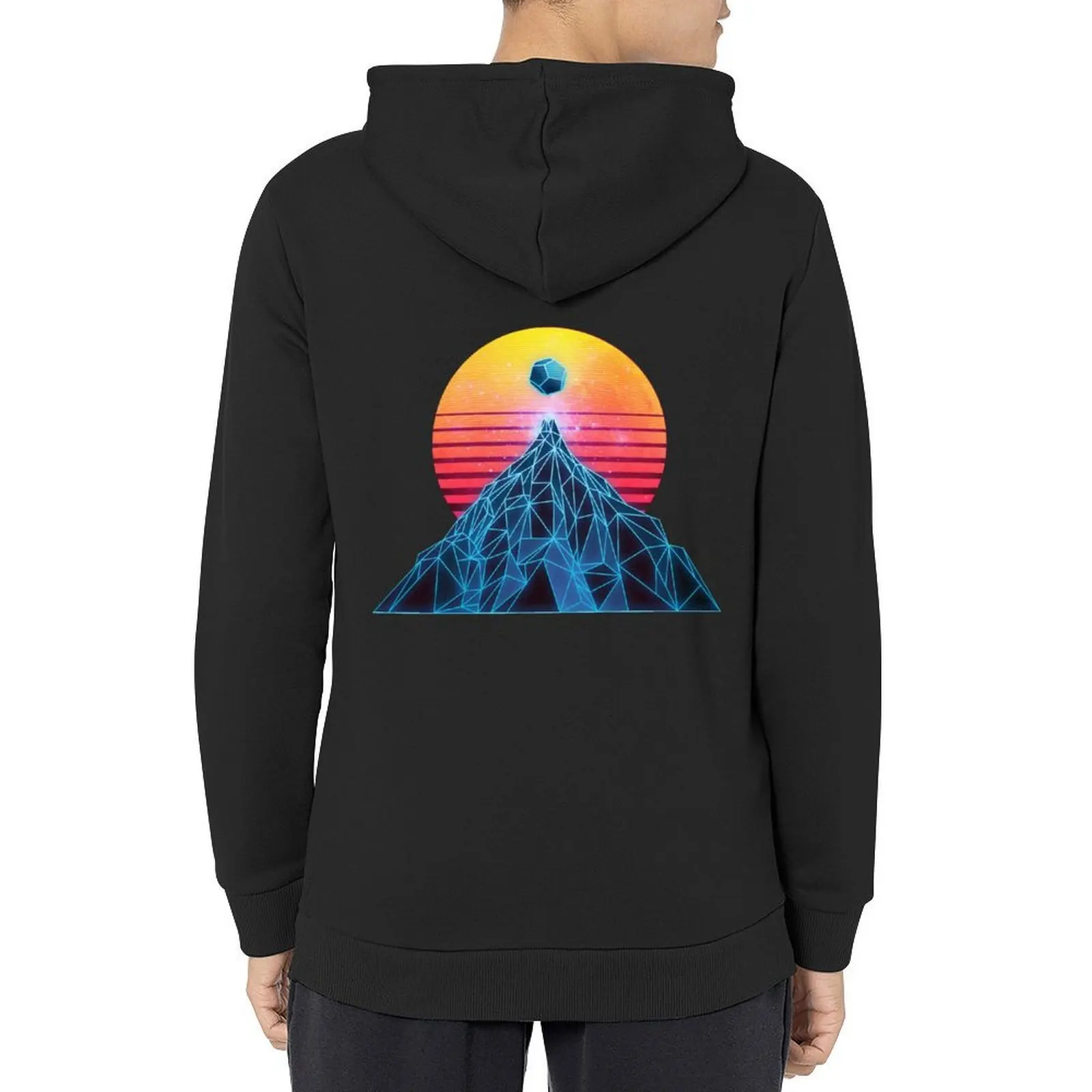 

Synthwave Wire frame Mountain Hoodie men's sweat-shirt autumn jacket men autumn men's coat new in hoodies & sweat-shirt