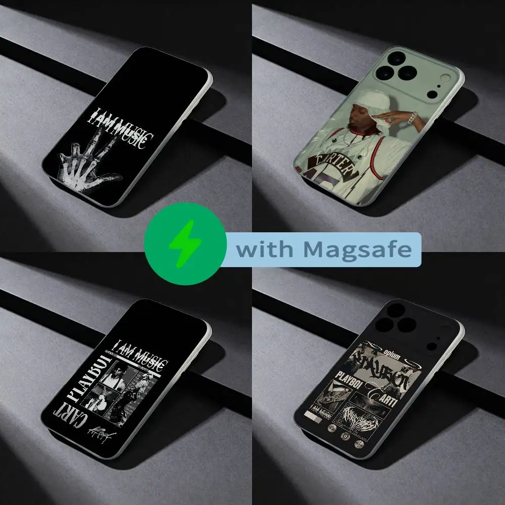 

P-Playboi carti Phone Case For iPhone 17,16,15,14,13,12,X,XS,Pro,Max,Plus,E,Air,Mini with Magsafe Magnetic Slim Frosted