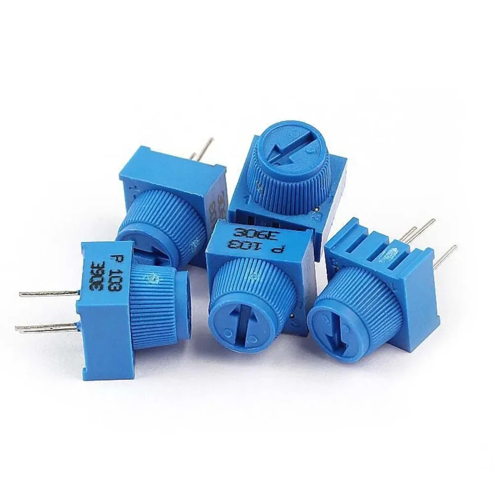 100PCS 3386P Potentiometer Kit - 1K/100K Ohm Trim Pots with Knobs for Arduino/Breadboard (Single Turn)