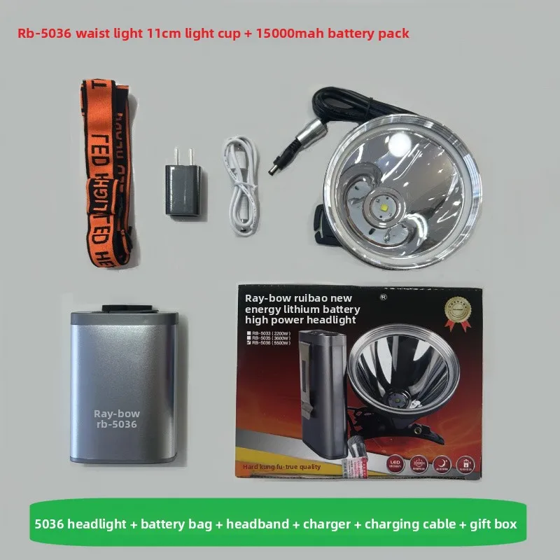 

Светодиодная лампа для горнодобывающей промышленности с креплением на голову, перезаряжаемая в ночное время, для альпинизма на открытом воздухе, дальнего света, непрерывное использование для 20 часов