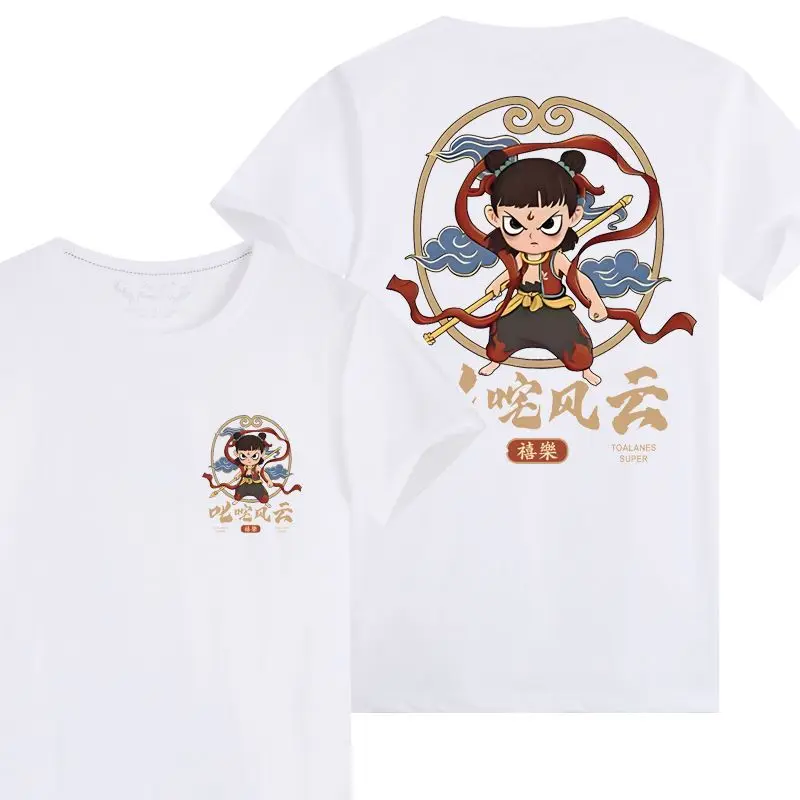 Nezha's Demon Children Roaring in the Sea Anime Parent Child Dress Short Sleeve Summer Family Trip for Three or Four