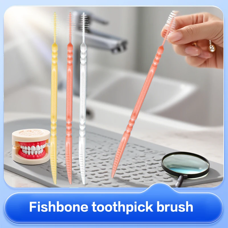 100pcs/Box Double Head Dental Floss Interdental Toothpick Brush Brush Teeth Stick Dental Oral Care Toothpicks Floss Pick
