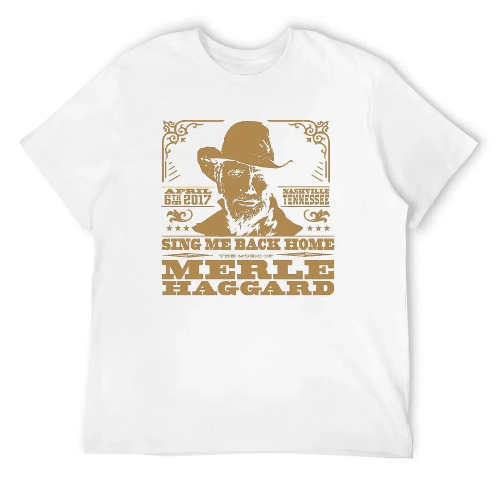 Cheap Original Kawaii Big Size Top Tees Merle Haggard T-Shirt  Fashion Short Sleeve Custom Tshirt men clothing graphic harajuku