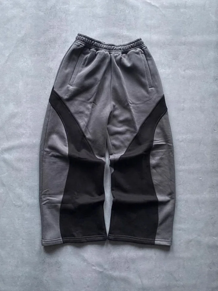 

Американские спортивные широкие брюки, уличные ретро-цветные брюки, прямые свободные повседневные брюки с высокой талией, длинная хлопковая спортивная одежда