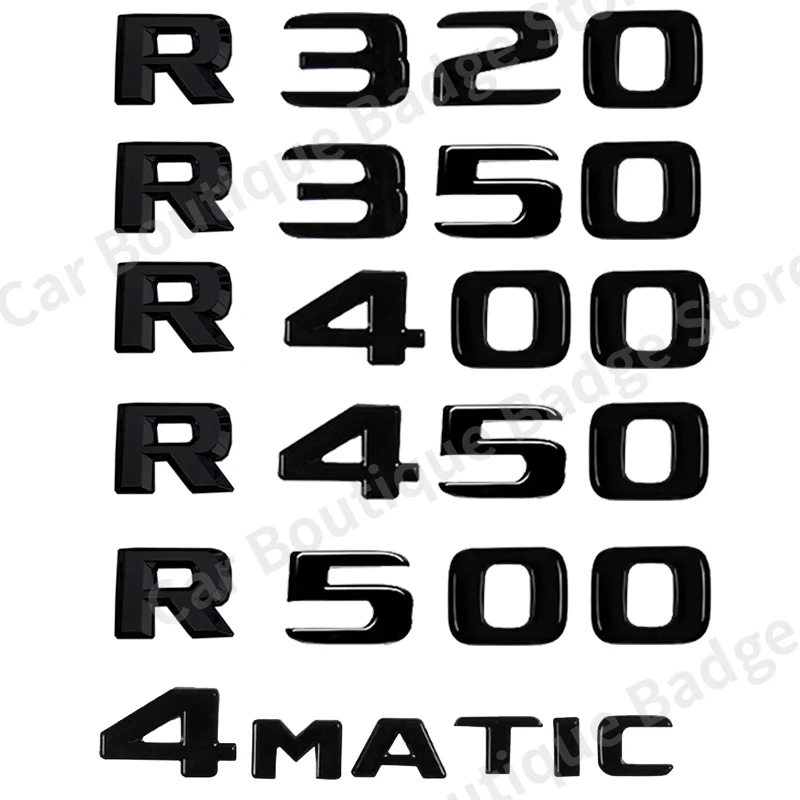 

3D ABS Car Trunk Letters Logo Emblem Badge Decals Sticker For Mercedes Benz R Class R450 R320 R350 R400 R500 R63 W251 4MATIC