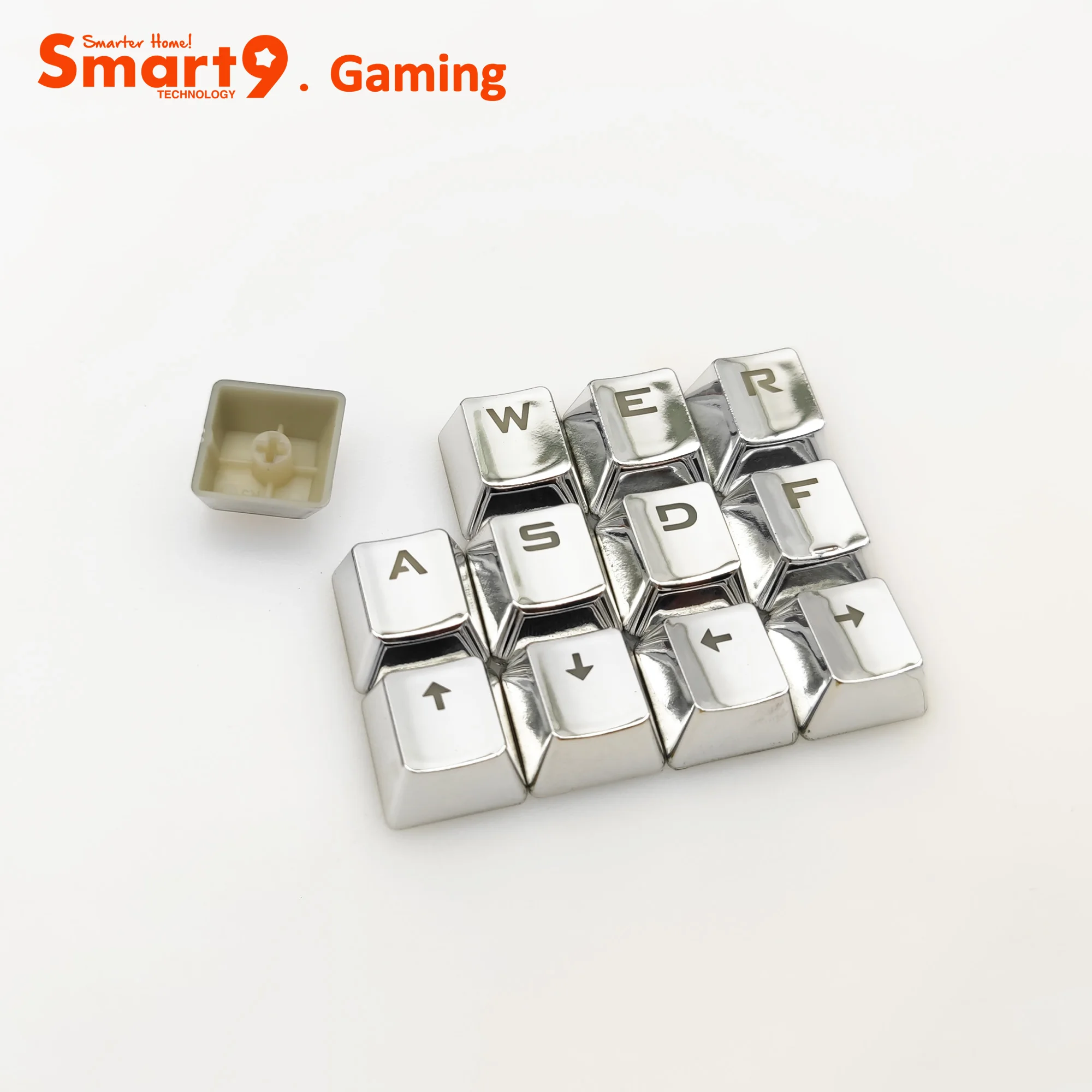 Smart9 Golden Color Coating Electroplated Keycaps RGB Backlit Through OEM Profile 12Key Kit Set for Mechanical Keyboards