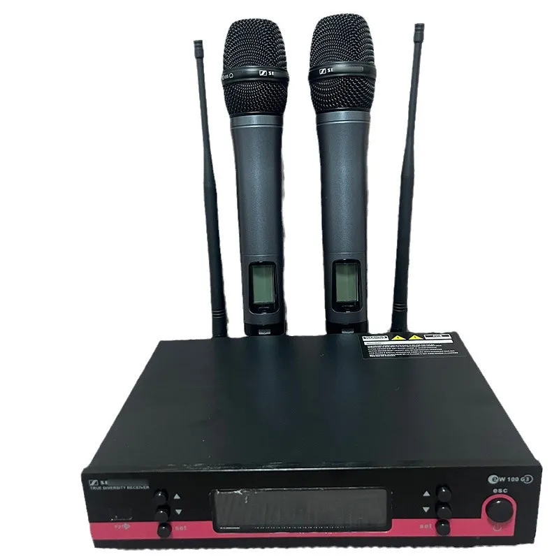 نظام ميكروفون لاسلكي متطور EW100 G3 200 قناة للتنوع الحقيقي 2 E845 معدني محمول لمرحلة كاريوكي الغناء