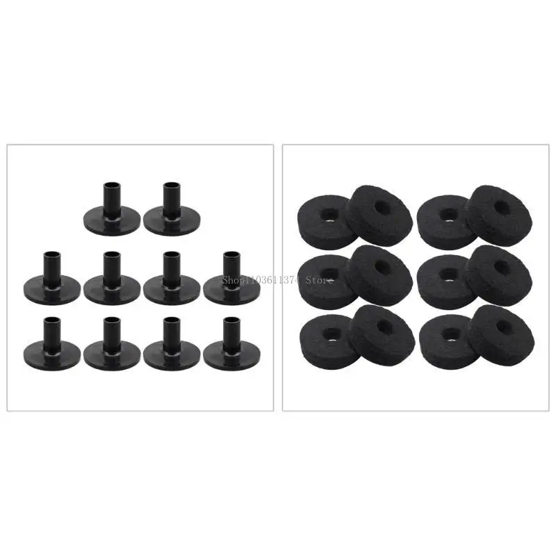 

Professional Cymbal Stand Felt Washer and Cymbal Sleeves Replacement for Shelf Drum Instrument Accessory Set