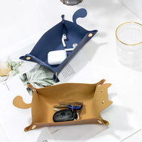 1Pc Nordic Creative Style PU Leather Cat-shape Desktop Sundries Storage Box For Living Room Bedroom Jewelry Ornaments