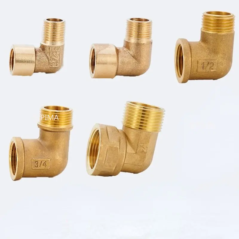 

90 Degree 1/8" 1/4" 3/8" 1/2" 3/4"BSP Elbow Male To Female Brass Tube Fitting Adapter Pipe Connector Oil Gas Fitting Coupler