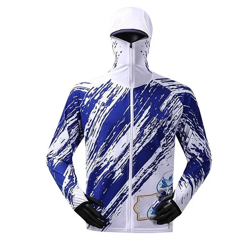 

Outdoors Digital Printing Shirts Men Long Sleeve UV Protection With Hoodie Waterproof Fishing Hoodie Sublimation Fishing Wear