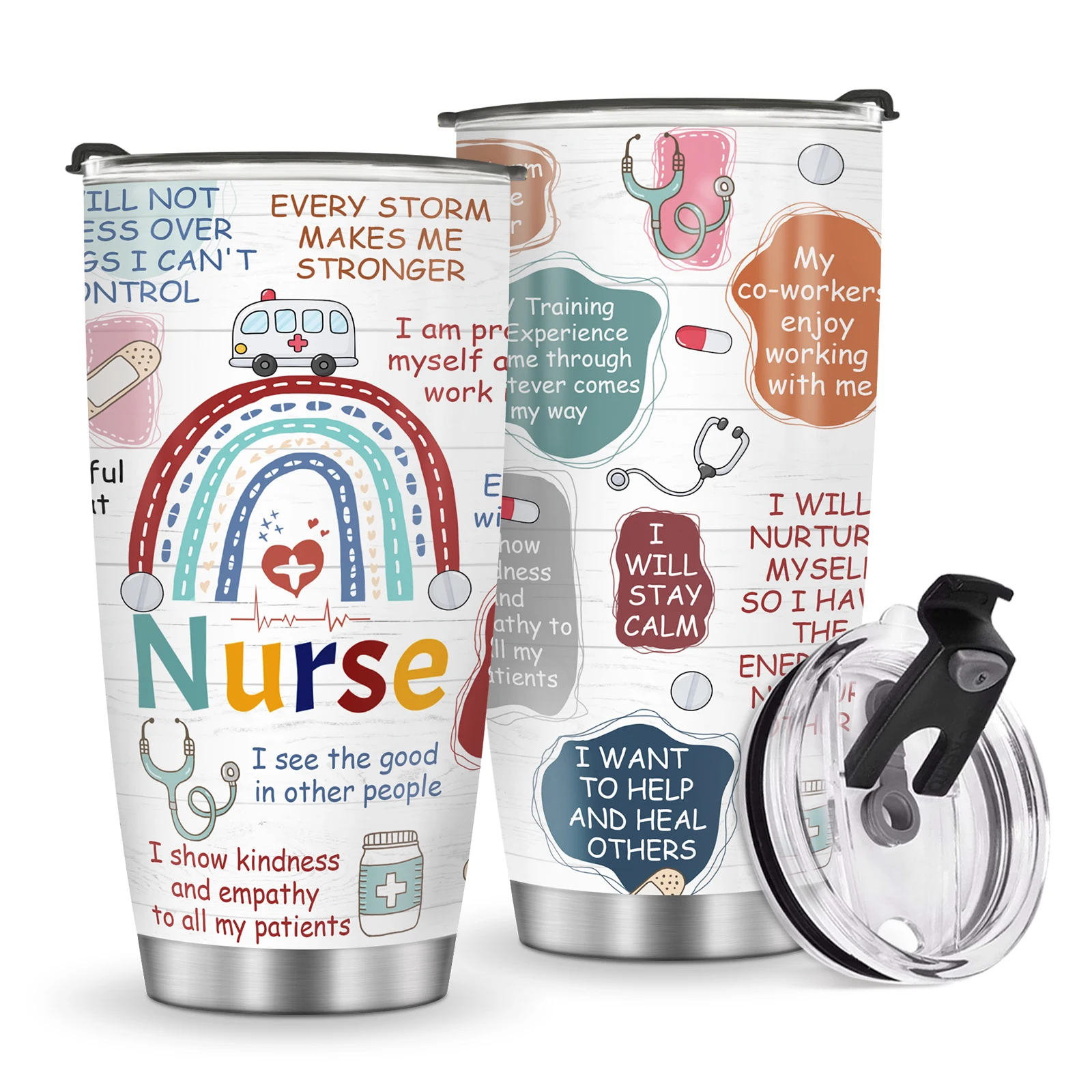 1pc Nurse/Doctor Birthday Christmas Gifts 20oz Tumbler Cup Realistic Health Practitioner Physician Cup Gift for Women Men