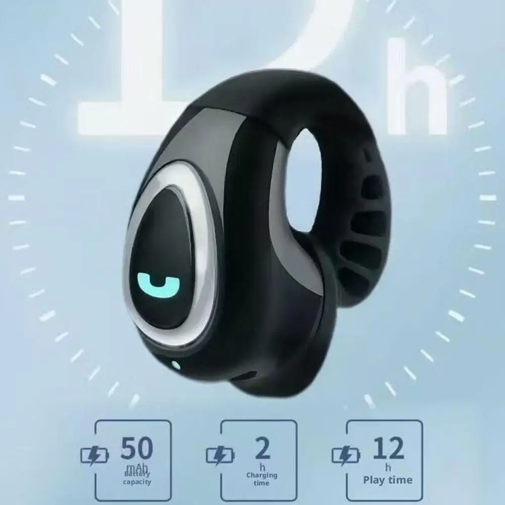 Single Ear Bluetooth 5.4 Headset Open Ear Wireless Earbuds Clip On Earphone Earhook Clipbuds Noise Reduction HIFI Stereo Headset view 3