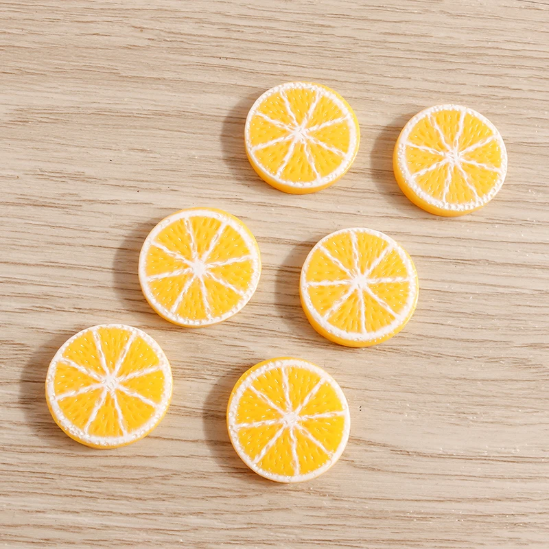 10pcs 19x19mm Cute Resin Fruit Lemon Flatback Cabochons Scrapbook for Jewelry Making DIY Handmade Hairpin Brooch Craft Accessory