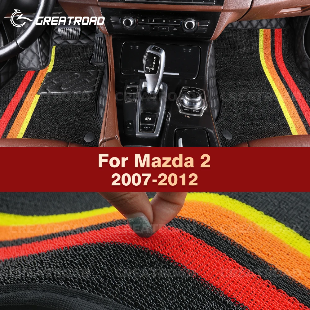 

GREATROAD для Mazda 2 2007-2012, двухслойные автомобильные коврики, аксессуары для интерьера, автомобильный ковер на заказ