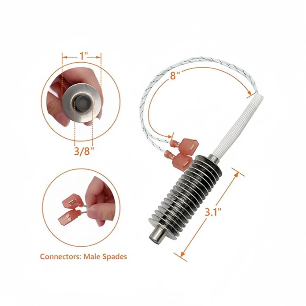 15-fin Heatsinks Furnace Rod Replacement Igniter For Furnace 306W Power Output 15 Heatsinks 15-fin Heatsinks Furnace