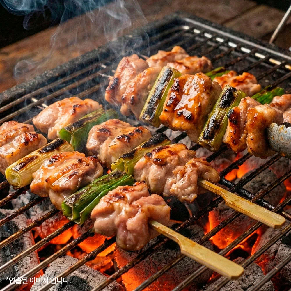 Brochetas de Pollo Inflado 480g 40Gx12Pcs, Comida para Barbacoa y Camping, Aperitivo, Brochetas de Pollo Yakitori