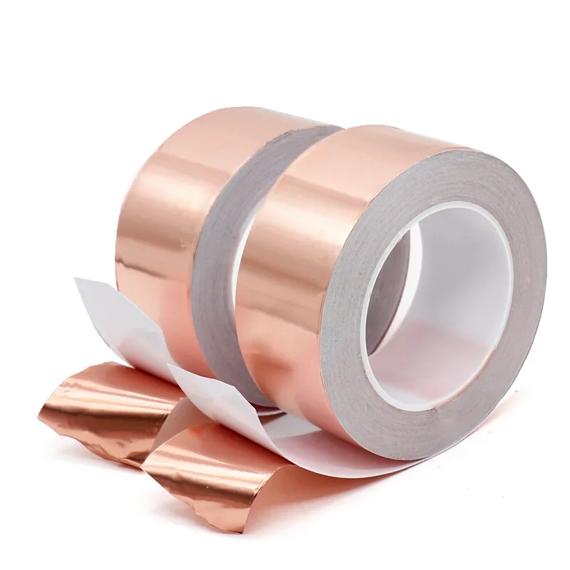 20m double side conductor copper foil tape EMI shield heat resistant tape repair tape 10/15/20mm