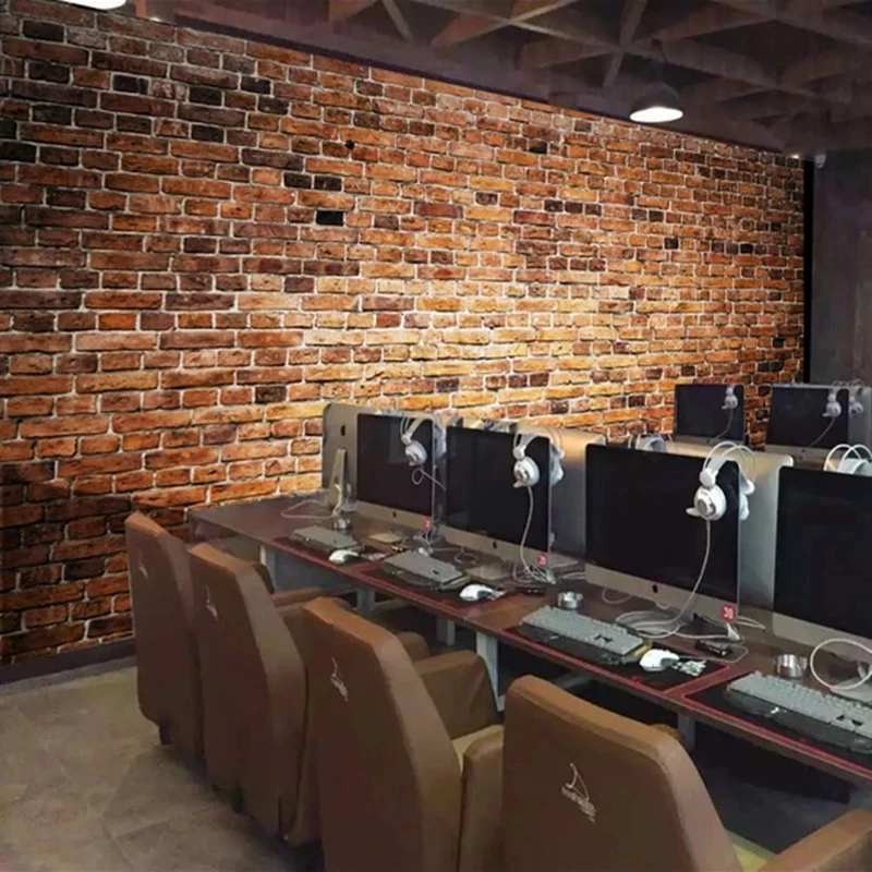 Custom 3D Photo Self Adhesive Wallpaper Bedroom Retro Red Brick Mural Living room sofa TV background wall restaurant study Hotel