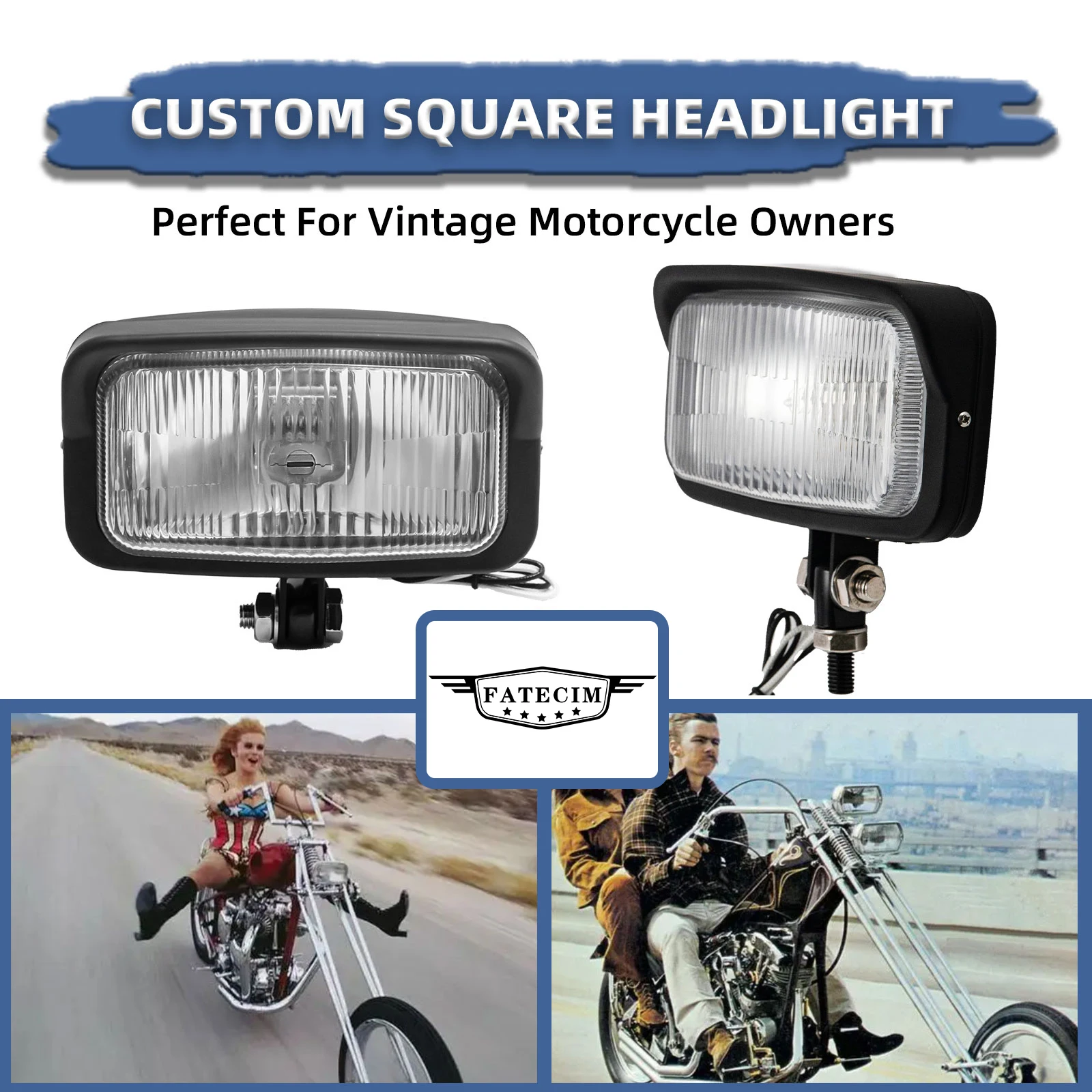 Motorcycle LED Triangle Light Square Light Rectangle Light For Harley Touring Cafe Racer Chopper Bobber