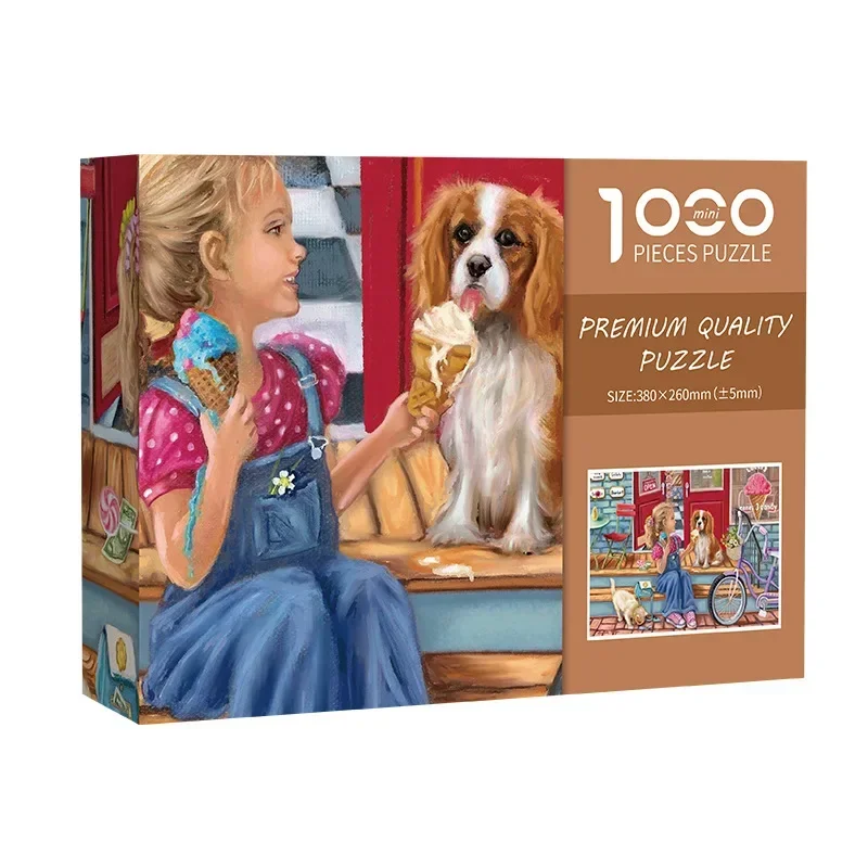 

38*26cm White Cardboard Mini 1000 Piece Shopping Day Jigsaw Puzzle Stress Relief Entertainment High Quality Christmas Gift