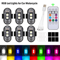 Wireless RGB Strobe Lights USB Rechargeable Warning Lamp Outdoor Vehicle IP65 Decor Light Remote Control LED for Motorcycle