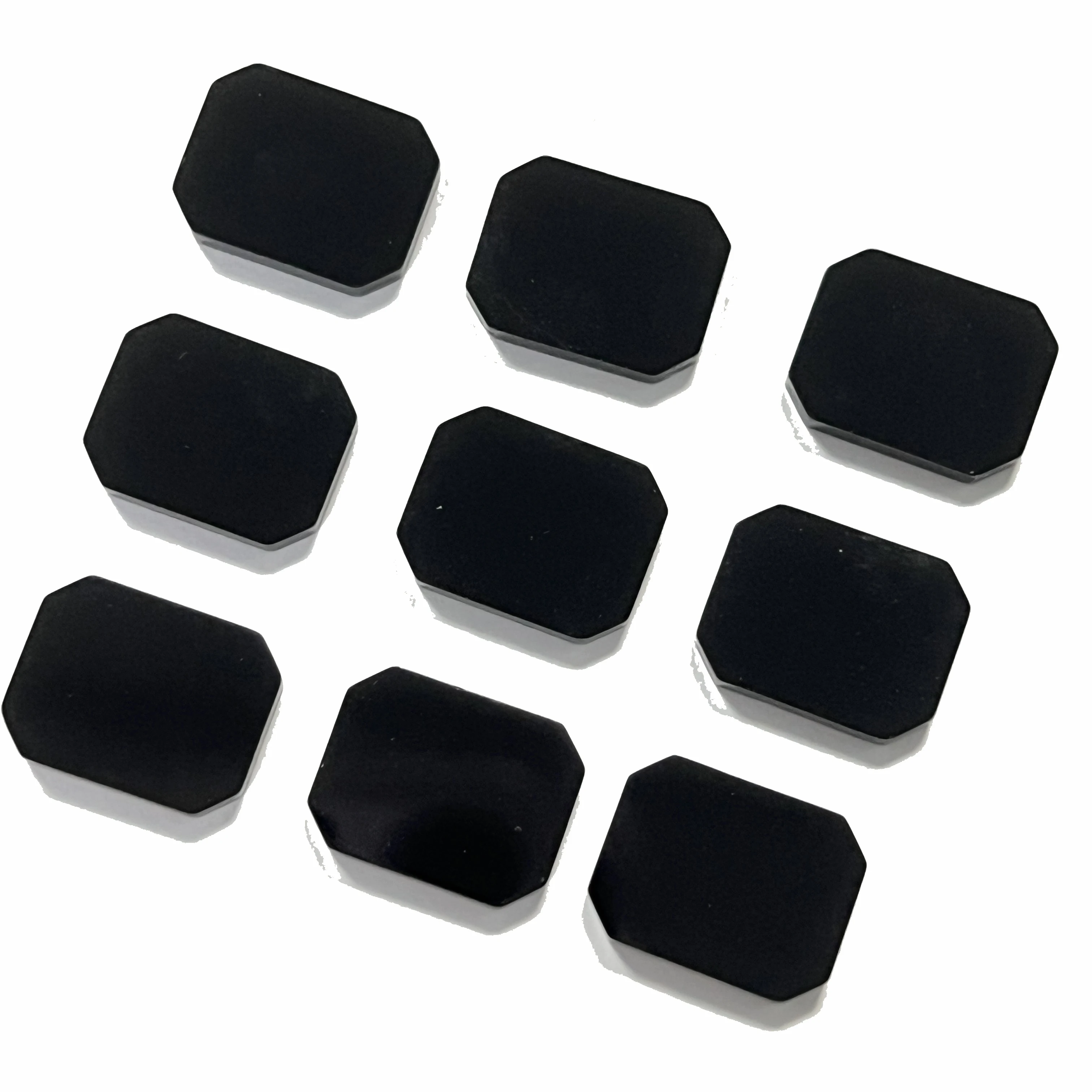 10x13mm Double Flat Natural Black Onyx Rectangle Emerald Shape Gemstones for Jewelry Making