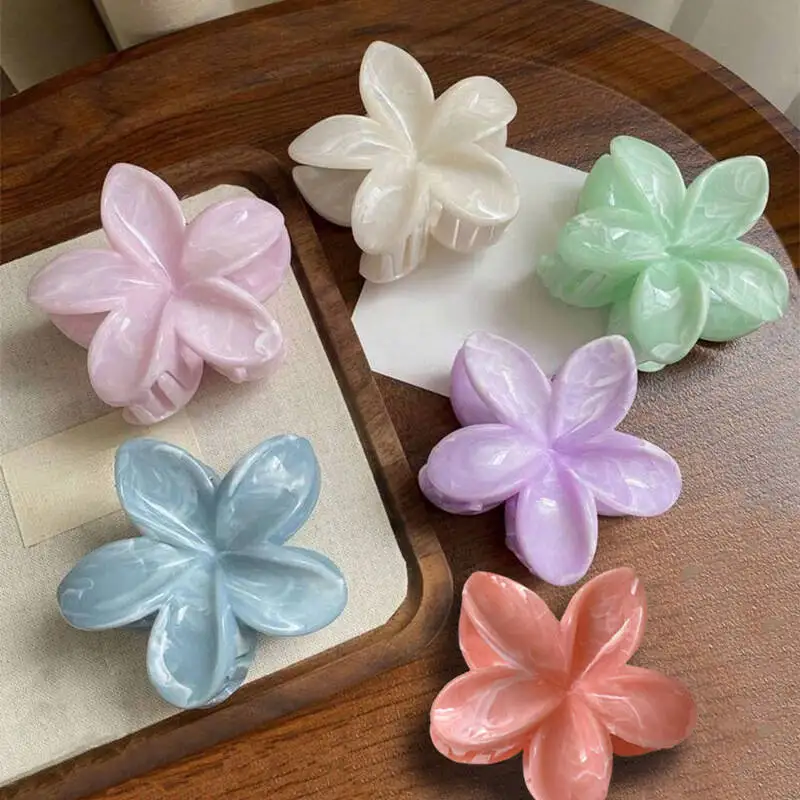 Urlaub Farbverlauf Blume Haar Klaue Für Frauen Strand Shark Klemmen Haar Clip Krabben Haarspangen Mode Party Haar Zubehör