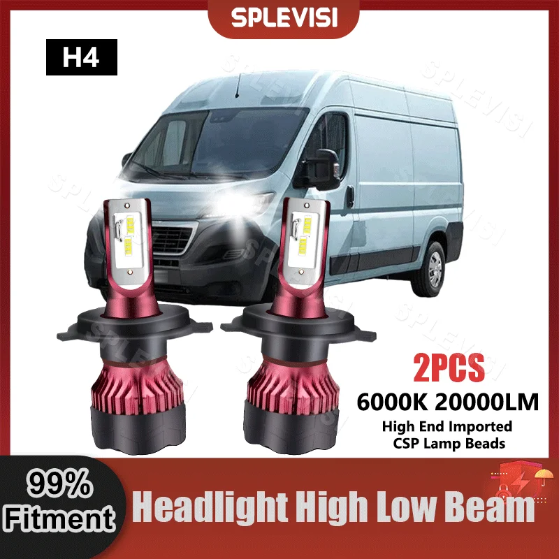 Plug And Play LED Headlight High Low Beam Light 9V-36V 20000LM For Peugeot Boxer 1994 1995 1996 1997 1998 1999 2000 2001 2002