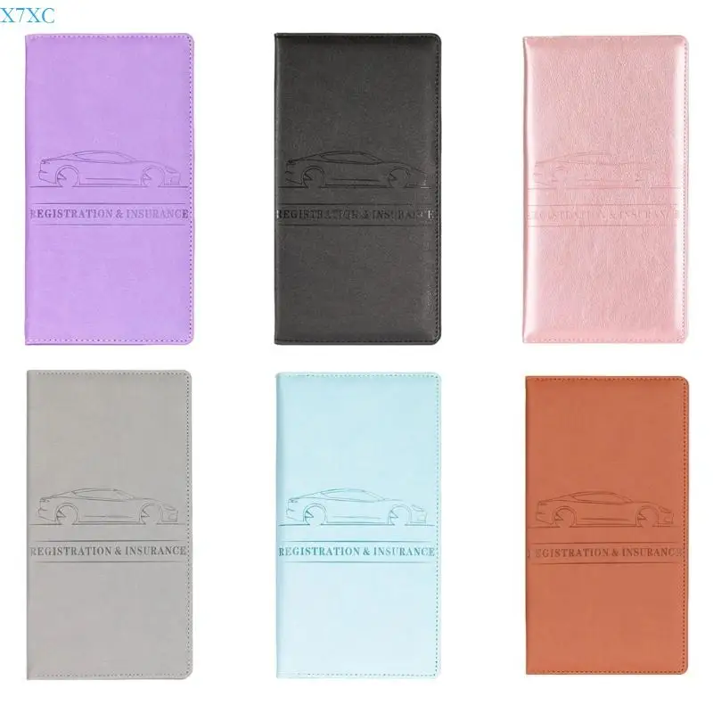 

X7XC Pu Car Registration and Insurance Card Holder,Car Document Holder for Cards License with Shut for Driver Licens