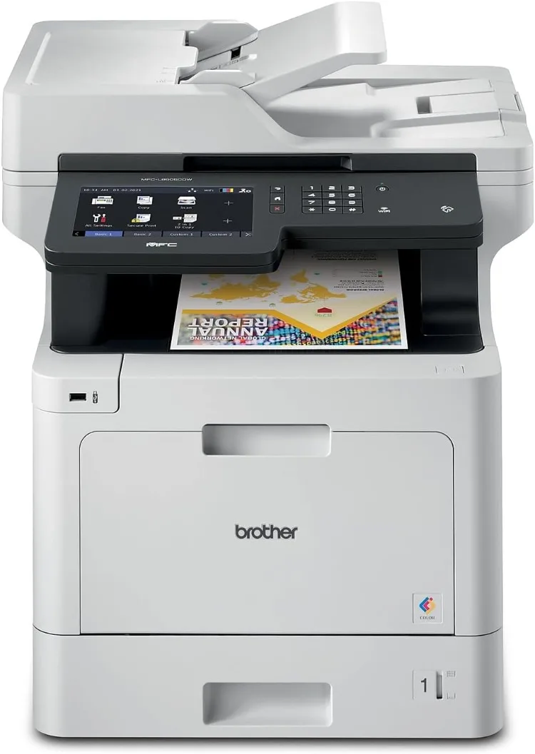 MFC‐L8905CDW Business Color Laser All‐in‐One Printer, 7” Touchscreen Display, Duplex Print/Scan, Wireless, White