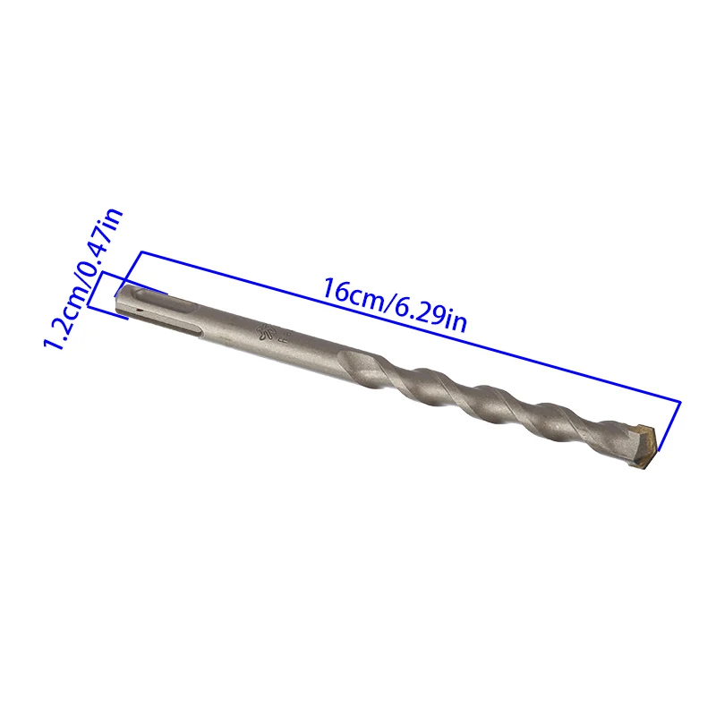 12MM round head impact drill bit 160mm two pits and two slots concrete drill bit steel bar hole opener electric hammer drill bit