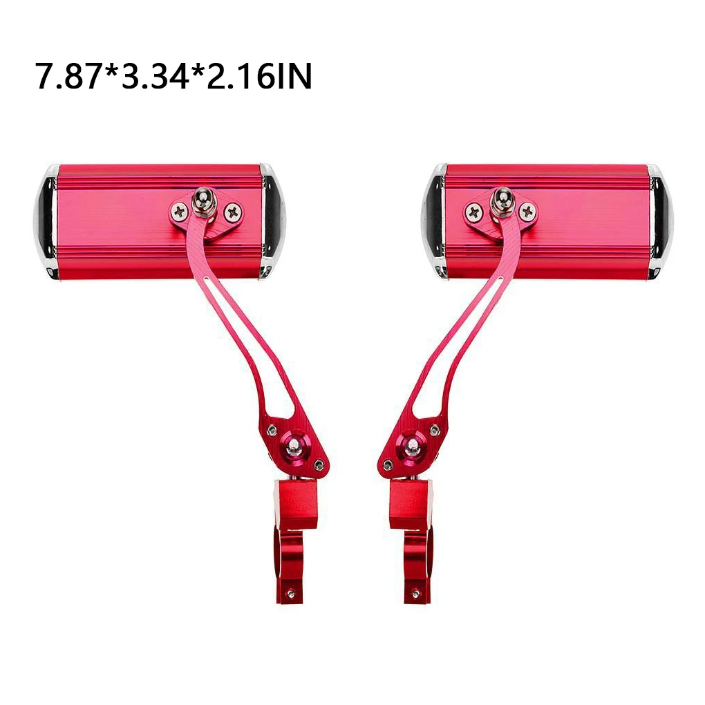 1 Pair Bike Handlebar Rearview Bicycles Rear View Mirror 360°Rotatable Outdoor Safety Cycling Spare Parts Repairing  Red