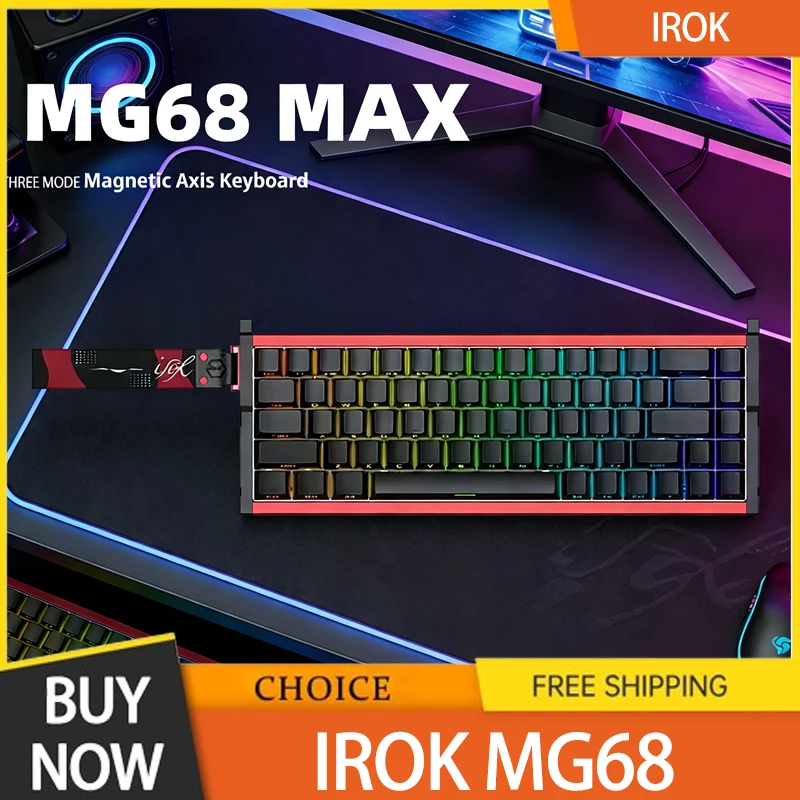 

Irok MG68 MAX Keyboard Magnetic Switch Hot Swap RGB 8K Gamer Mechanical Keyboard PC E-Sports Gaming Accessories Customized Gift