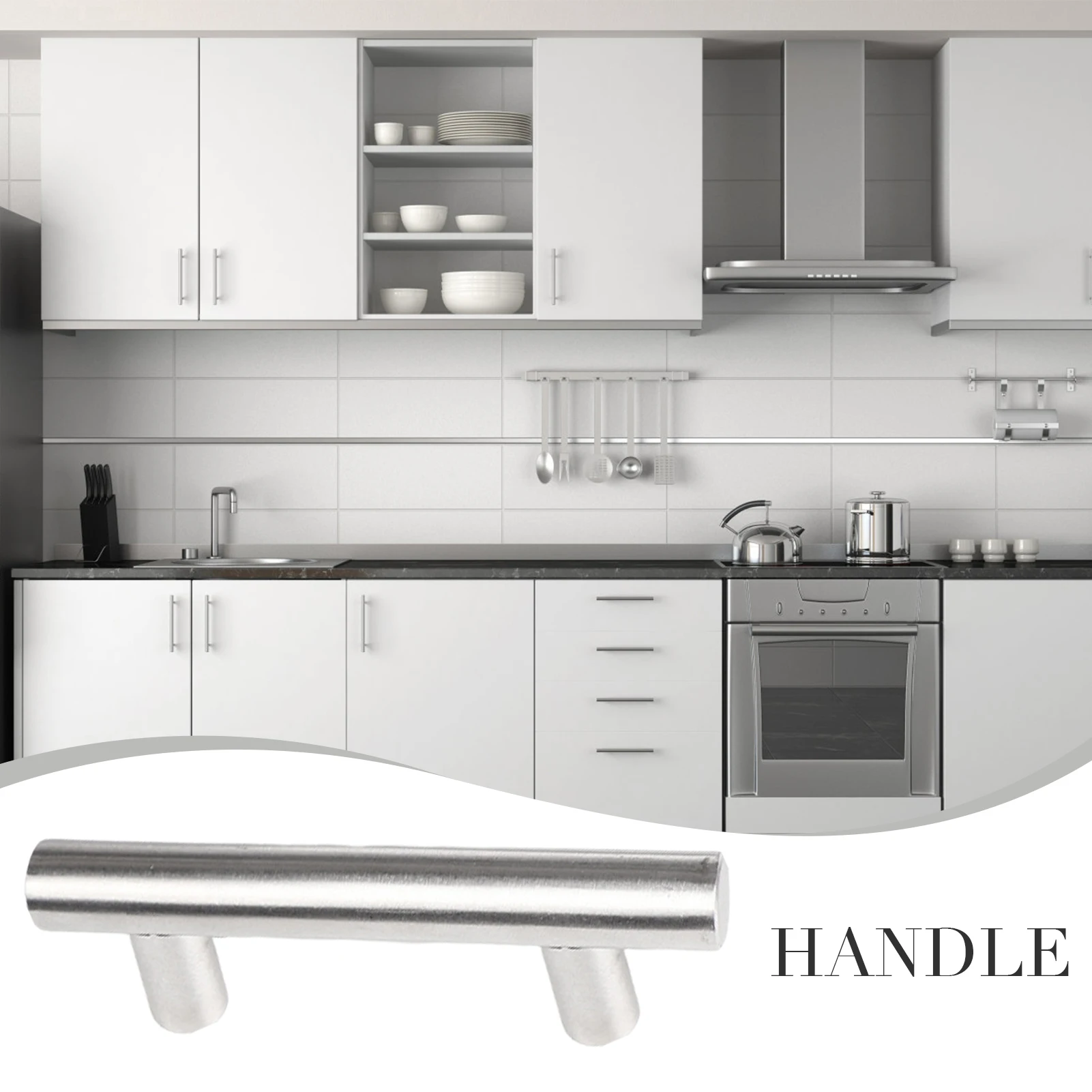 Cabinet Pulls Kitchen Cabinet Handles Comfortable Touch Feelings Long T-handle Pulls for Cabinets Drawers Toilet Lids