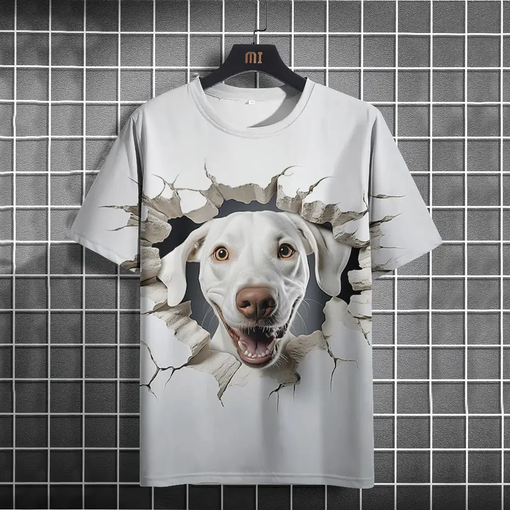 Dog 3d Printed T-Shirts For Men Summer Funny Men's T-Shirt Fashion Casual Short Sleeve Tees Oversized T-Shirt Men Clothing Tops