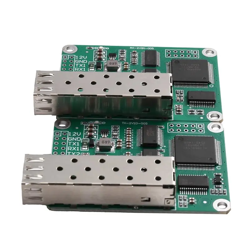

High-Speed TTL Over Fiber Optic Converter Module 2 Analog Video Ports 2 TTL Data LC Optical Transceiver Module TX RX Up To 4