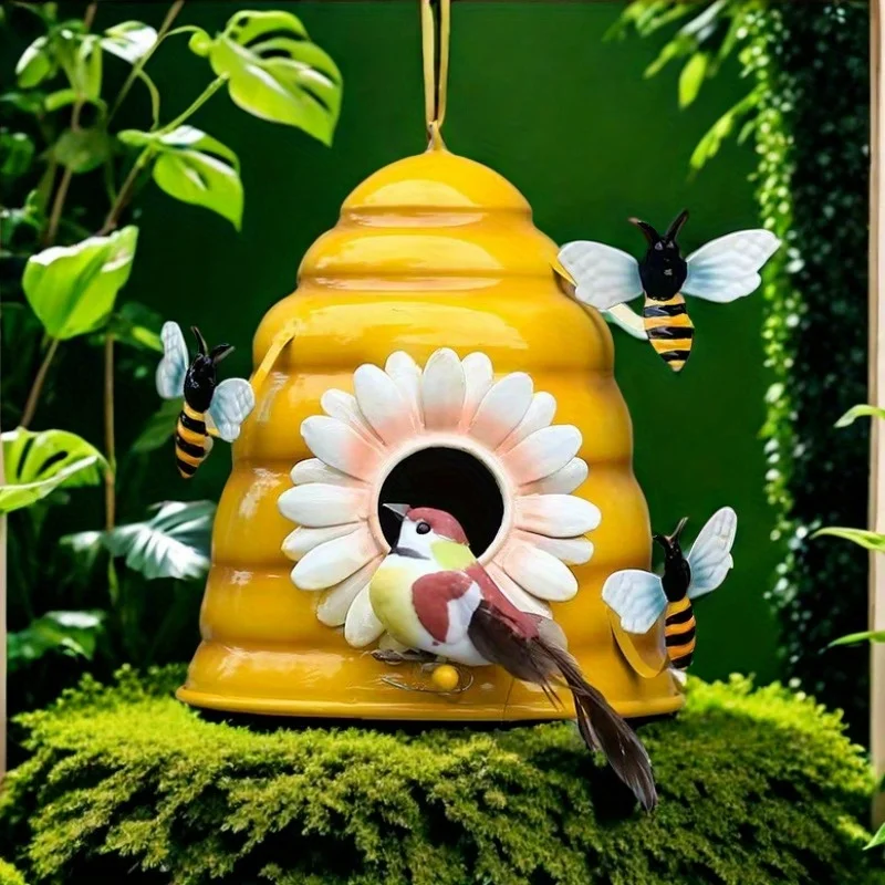 

Garden decor parrots outdoor bird house warm bird nest for winter Hang up the nest and ornaments