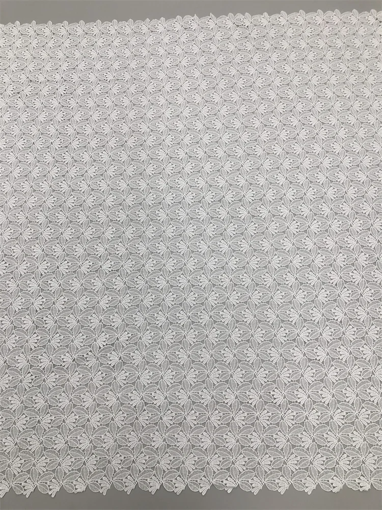 Weißer Spitzenstoff Hohe Qualität 2026 Wasserlösliche Bestickte Modische Weiche Spitze 5 Yards – Detail 11