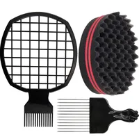 Magic Twist Hair Sponge Set, Curling Sponge Brush, Perm Grid Comb, Metal African Insert Comb, Hair Salon Hairstyle Set