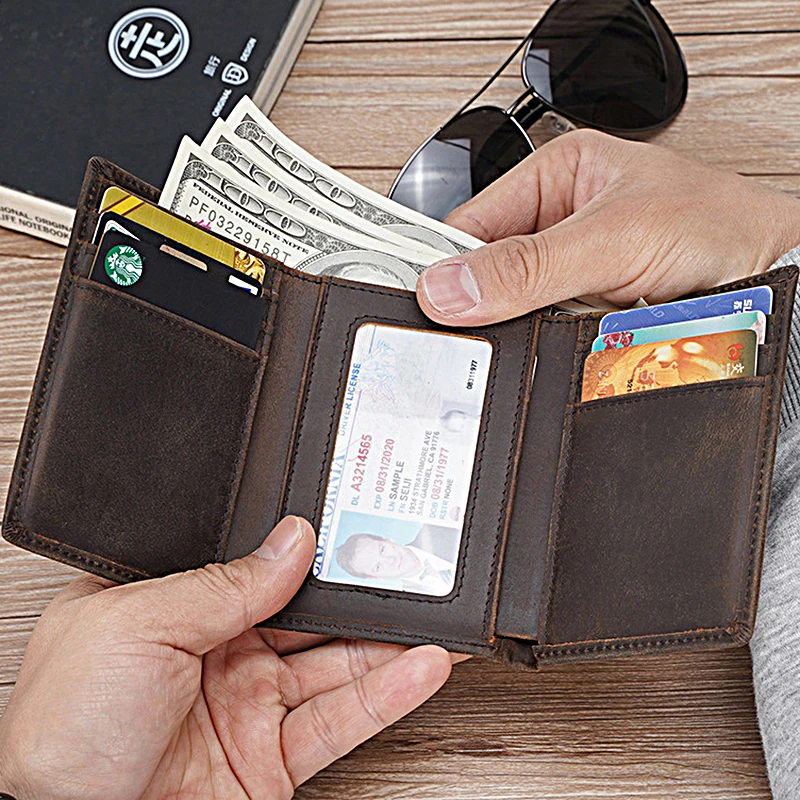 Masonic I Always Look To The East Wallet Genuine Leather Printing Credit Card Holder High Quality Slim Mini Short Purse BQ089