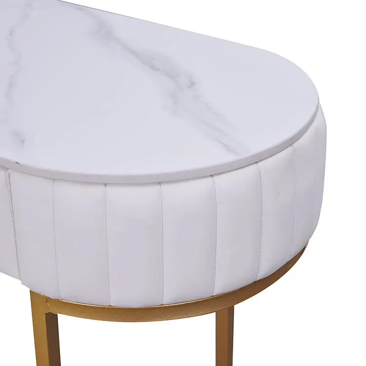 European Style OEM Household Apartment Storage Personal Beauty Vanity Table With Hollywood Makeup Mirror image 6