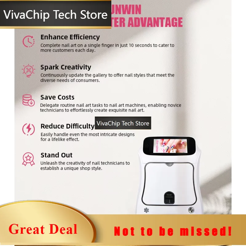 VivaCTNew AI 3D SW-NA03 Nail Art Printer Automatic Manicure Tools Drying Fan UV Lights WiFi Connection Logo Printers Electric Po