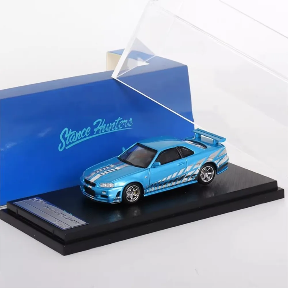 

Модель автомобиля SH 1:64 Display Skyline Toy R34, литая под давлением, для подарка