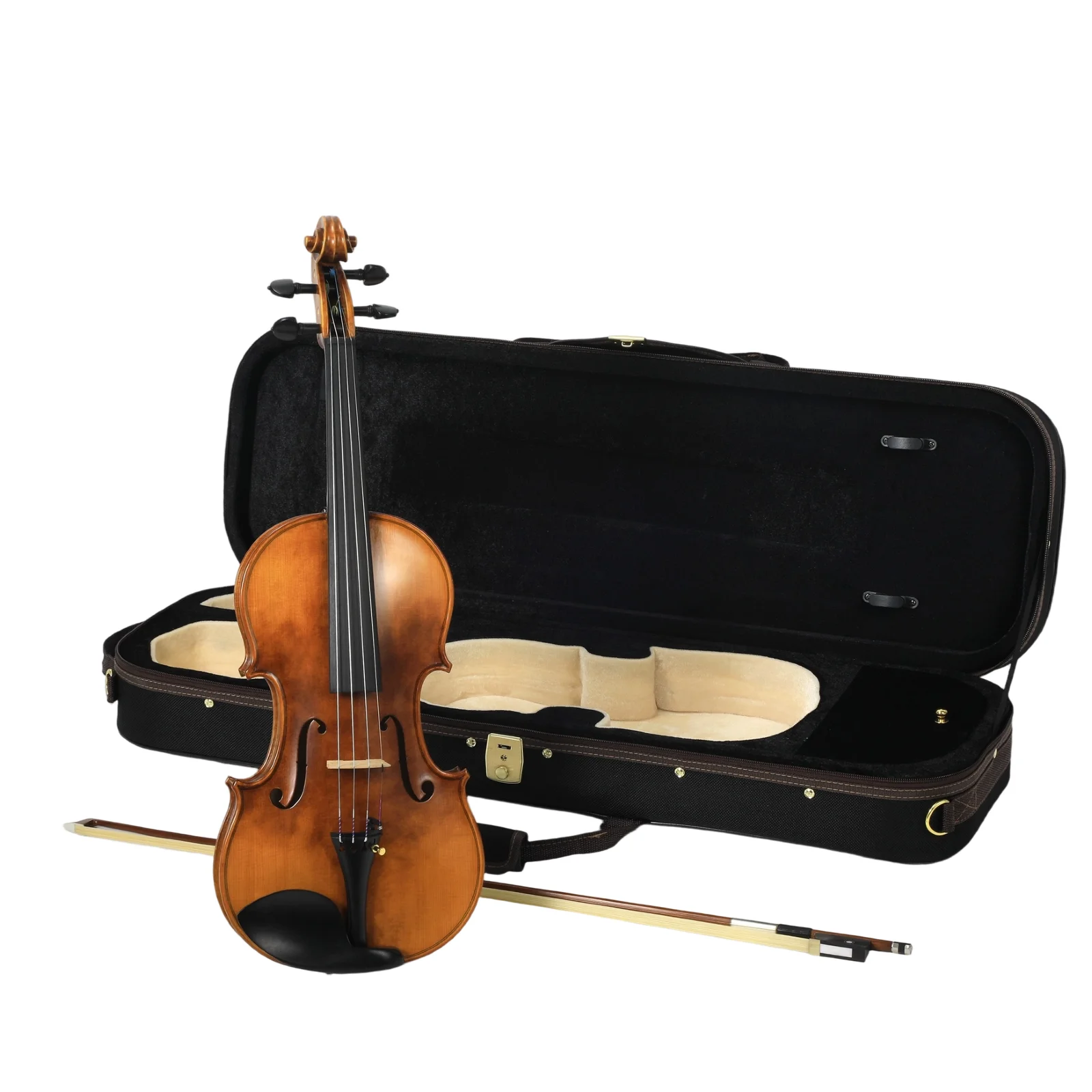 

4/4 Full Size Master Handmade Wood Violin, Concert Orchestra Level, Hand Varnished, Inlaid Purfling, European Wood, Fully Set up