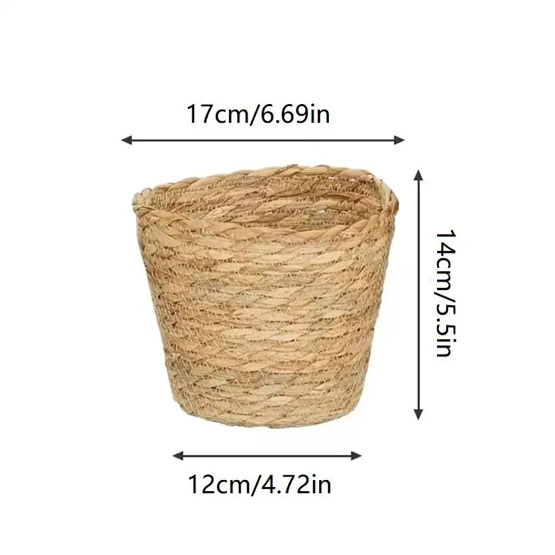 1Pcs Planter Basket Flower Pot Basket Rattan Straw Grass Woven Flowerpot Mini/S/M/L Furniture Decoration For Garden Terraces