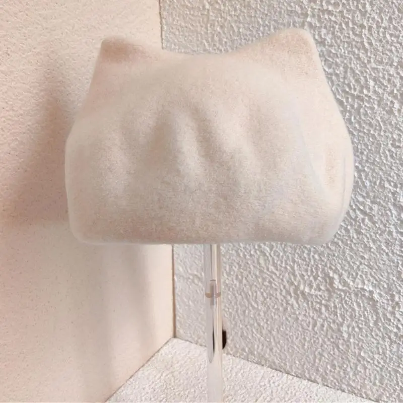 

39BD женские береты с кошачьими ушками для девочек, шляпа художника, шляпа художника, субкультура, регулируемая французская для