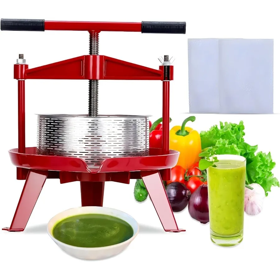 

Ручной пресс для фруктового вина 2,38 галлонов Пресс для фруктов и вина из нержавеющей стали с прочным треугольным дизайном Пресс для приготовления вина f